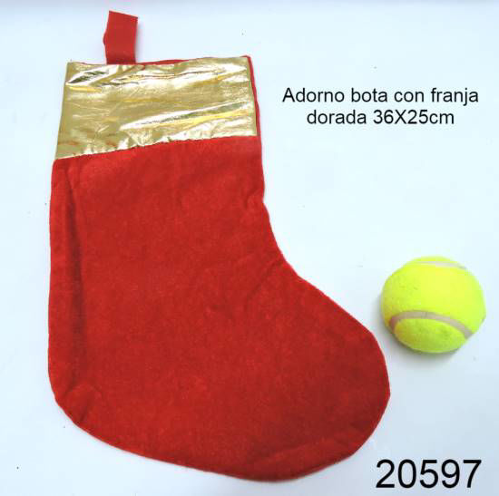 Imagen de ADORNO BOTA CON FRANJA DORADA 36CM X 25CM 10.25
